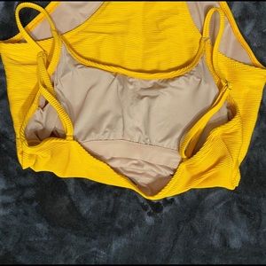 Old Navy Yellow Ribbed One-piece Swimsuit
